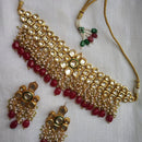 Heera Jewellers Gold Plated Kundan Stone & Pearl Necklace Set