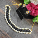 Heera Jewellers Three Layer Pearl Choker Necklace Set