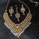 Heera Jewellers Gold Plated Kundan Stone & Beads Necklace Set