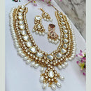 Heera Jewellers Gold Plated Kundan Stone & Beads Choker Necklace Set