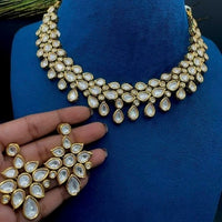 Heera Jewellers Gold Plated Kundan Stone Necklace Set