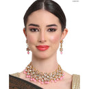 Heera Jewellers Gold Plated Kundan Stone & Beads Necklace Set