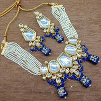 Heera Jewellers Gold Plated Kundan Stone & Beads Choker Necklace Set