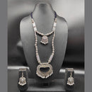 Heera Jewellers Oxidized Plated Mirror Necklace Set - HJNECk651