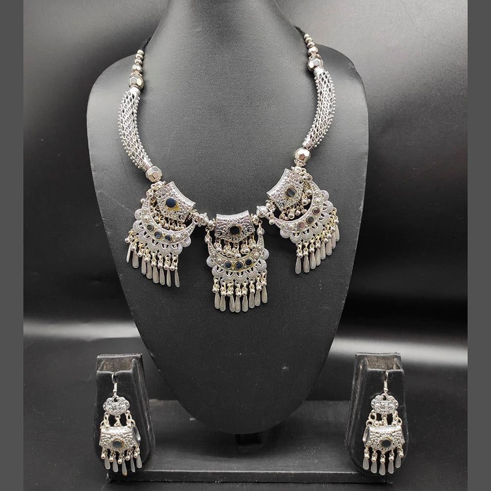 Heera Jewellers Oxidized Plated Necklace Set - HJNECk657