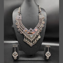 Heera Jewellers Oxidized Plated Mirror Necklace Set - HJNECk661