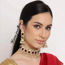 Heera Jewellers Gold Plated Kundan Stone Choker Necklace Set