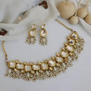 Heera Jewellers Gold Plated Kundan Stone & Beads Choker Necklace Set