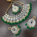 Heera Jewellers Gold Plated Beads & Mirror & Austrian Stone Choker Necklace Set