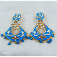 H K Fashion Gold Plated Austrian Stone & Meenakari Dangler Earrings