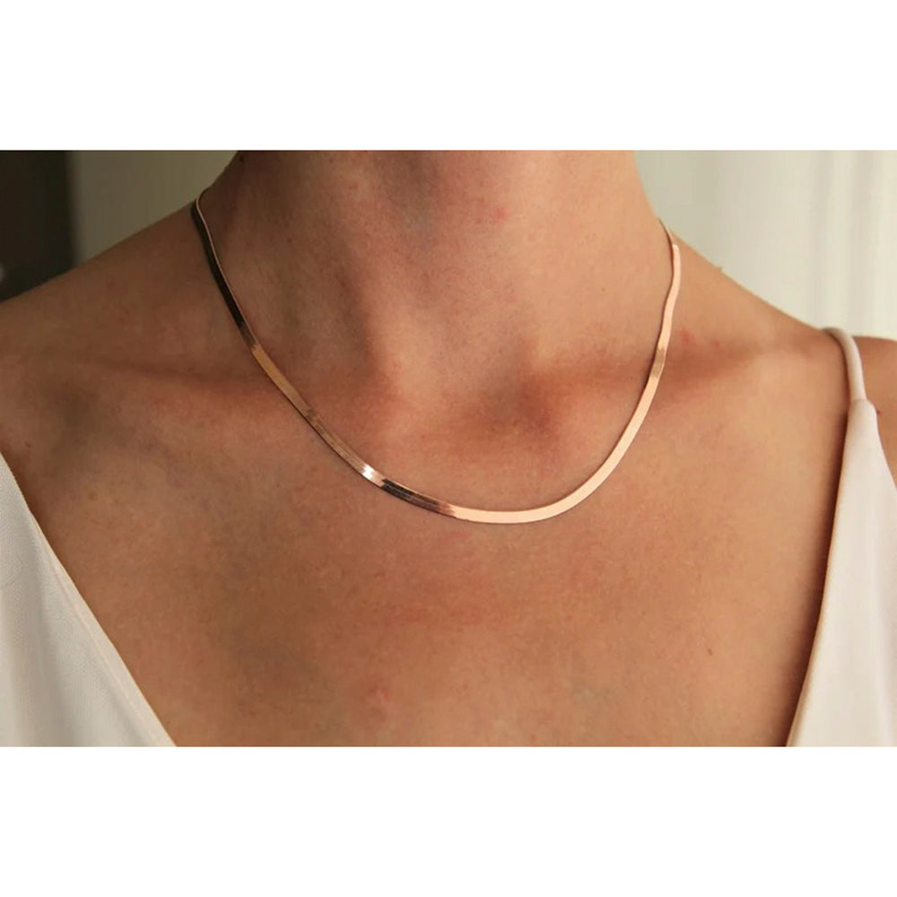 H K Fashion Rose Gold Snake Chain