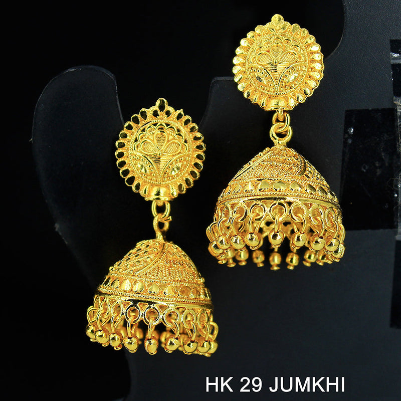 Mahavir Dye Gold Jhumki Earrings