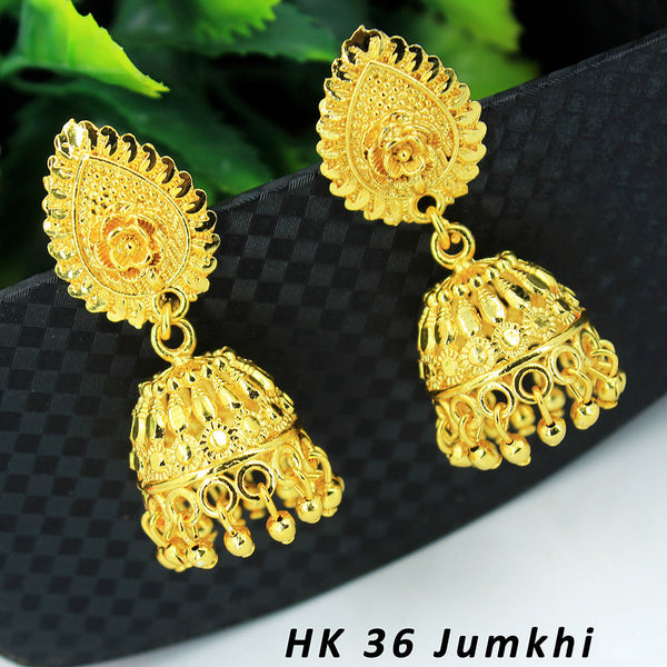 Mahavir Dye Gold Jhumki Earrings