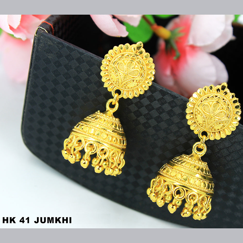 Mahavir Dye Gold Jhumki Earrings