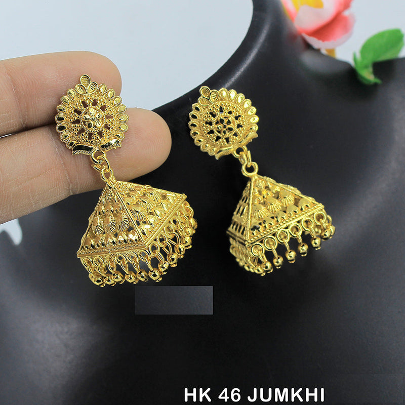 Mahavir Dye Gold Jhumki Earrings