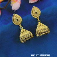 Mahavir Dye Gold Jhumki Earrings