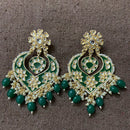 India Art Gold Plated Designer Kundan Meenakari & Beads Earrings