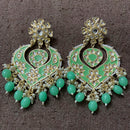 India Art Gold Plated Designer Kundan Meenakari & Beads Earrings