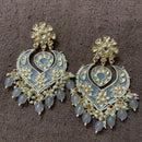 India Art Gold Plated Designer Kundan Meenakari & Beads Earrings