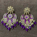 India Art Gold Plated Designer Kundan Meenakari & Beads Earrings