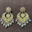 India Art Gold Plated Designer Kundan Meenakari & Beads Earrings