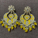 India Art Gold Plated Designer Kundan Meenakari & Beads Earrings
