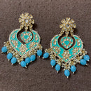 India Art Gold Plated Designer Kundan Meenakari & Beads Earrings