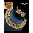 India Art  Matte Finish Kundan Pota Stone And Pearl Necklace Set
