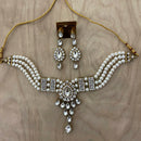 India Art  Gold Plated Crystal Stone & Beads Necklace Set
