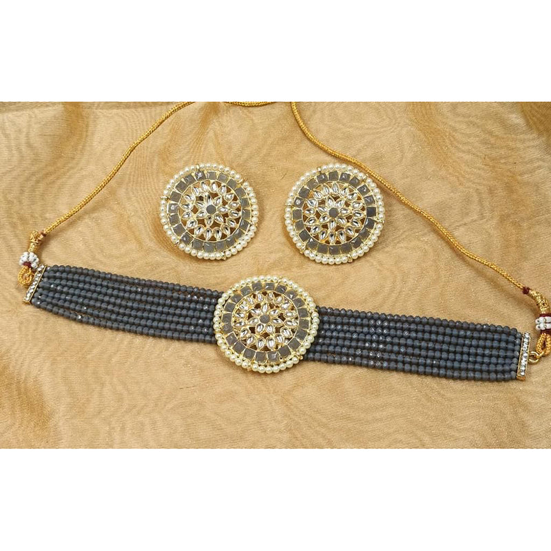 India Art Gold Plated Kundan & Pearl Necklace Set