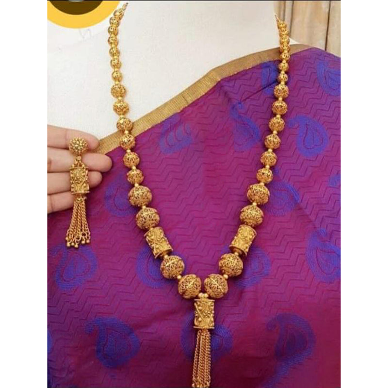 India Art Gold Plated Long Necklace Set