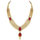 Etnico Traditional Gold Plated Kundan Necklace Set for Women (IJ315R)