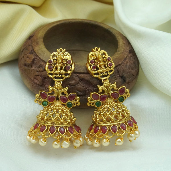 Diksha Collection Gold Plated Jhumki Earrings