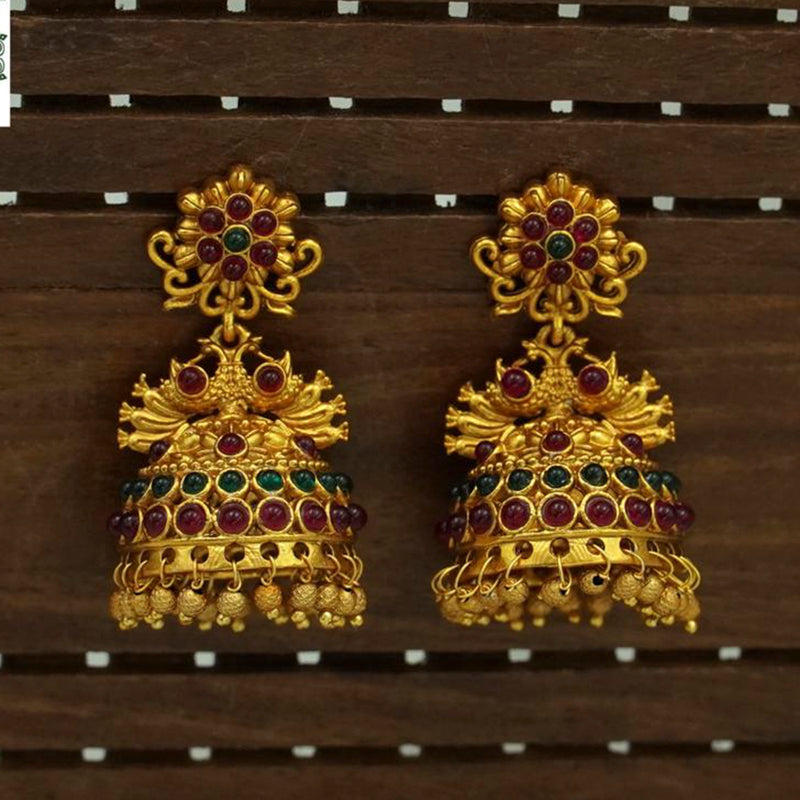 Diksha Collection Gold Plated Jhumki Earrings