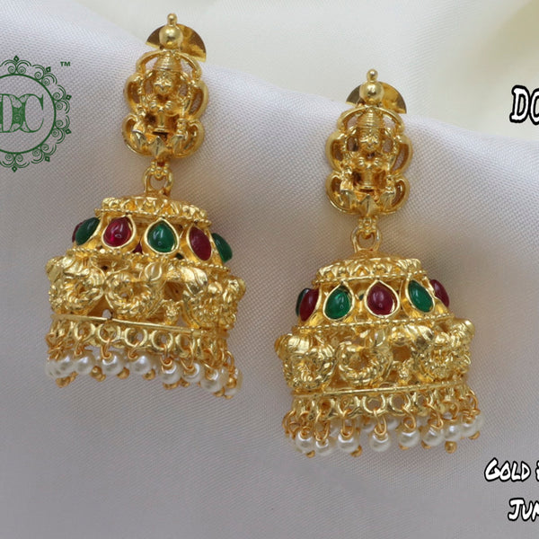 Diksha Collection Gold Plated Jhumki Earrings