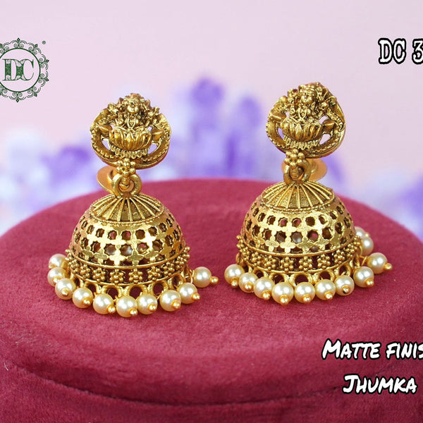 Diksha Collection Gold Plated Jhumki Earrings