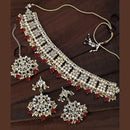 Etnico Gold Plated Traditional Kundan & Pearl Studded Choker NecklaceJewellery Set with Earrings & Maang Tikka For Women (K7069M-1)