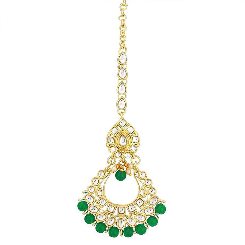 Etnico 18K Gold-Plated Kundan & Pearl Studded Choker Necklace Jewellery Set for Women Kundan & Girls (K7083G)