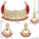 Etnico 18K Gold-Plated Kundan & Pearl Studded Choker Necklace Jewellery Set for Women Kundan & Girls (K7083R)