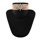 Etnico 18k Gold Plated Traditional Choker Set Glided With Kundan & Beads For Women/Girls (K7207Cr)