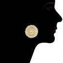 Etnico 18K Gold Plated Traditional Kundan & Pearl Studded Choker Necklace Set For Women/Girls (K7210Y)