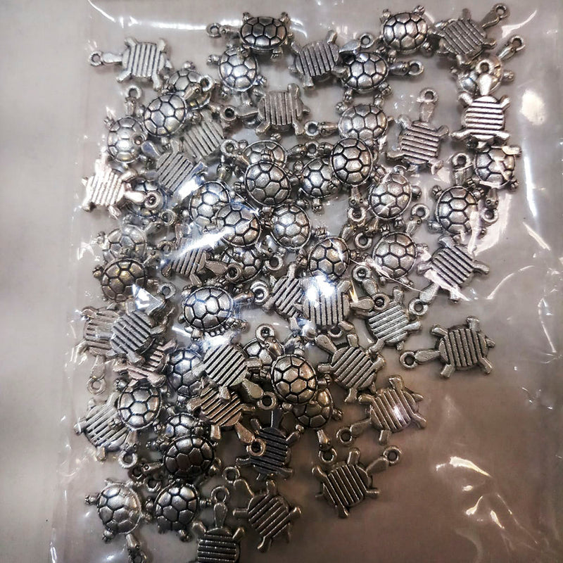 Kriaa DIY Oxidised Casting Metal Tortoise Charms Charms / Locket / Pendants ( 100/500 Grams)