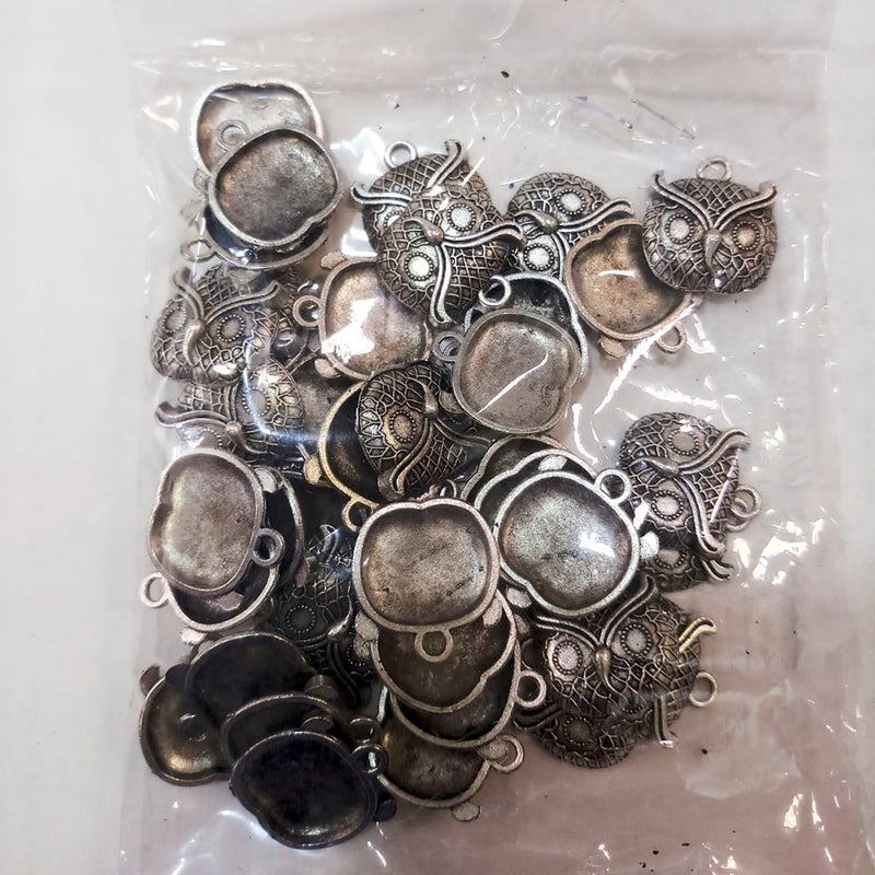 Kriaa DIY Oxidised Casting Metal Owl Charms Charms / Locket / Pendants ( 100/500 Grams)