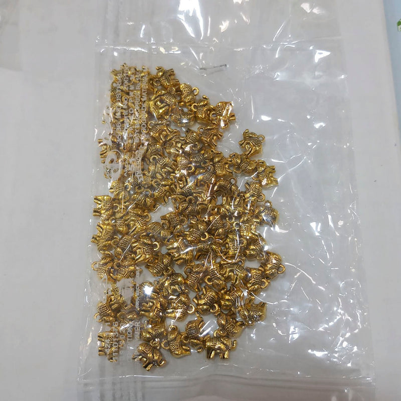 Kriaa DIY Gold Plated Casting Elephant  Charms / Locket / Pendants ( 100/500 Grams)