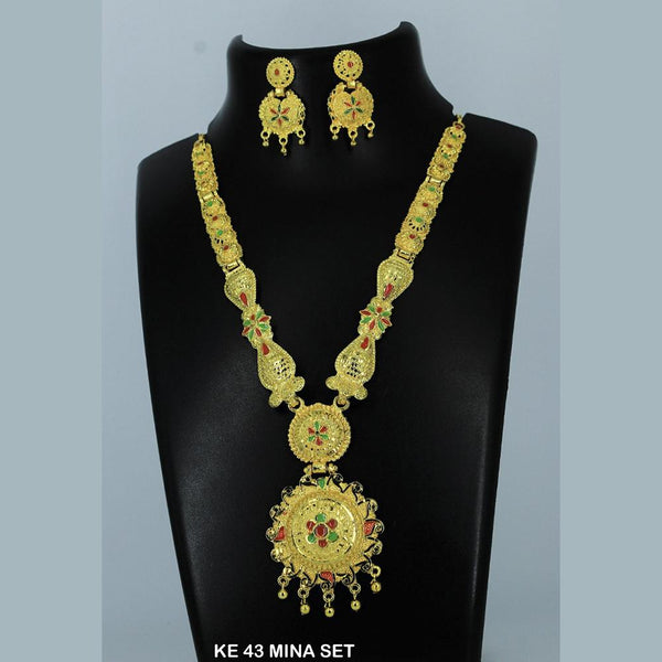 Mahavir Forming Gold Necklace Set  - KE SET 43 MINA
