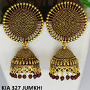 Mahavir Gold Plated Beads And Meenakari Jhumki Earrings