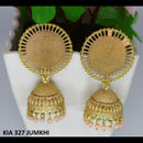 Mahavir Gold Plated Beads And Meenakari Jhumki Earrings