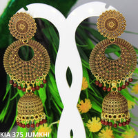 Mahavir Gold Plated Meenakari And Beads Jhumki Earrings