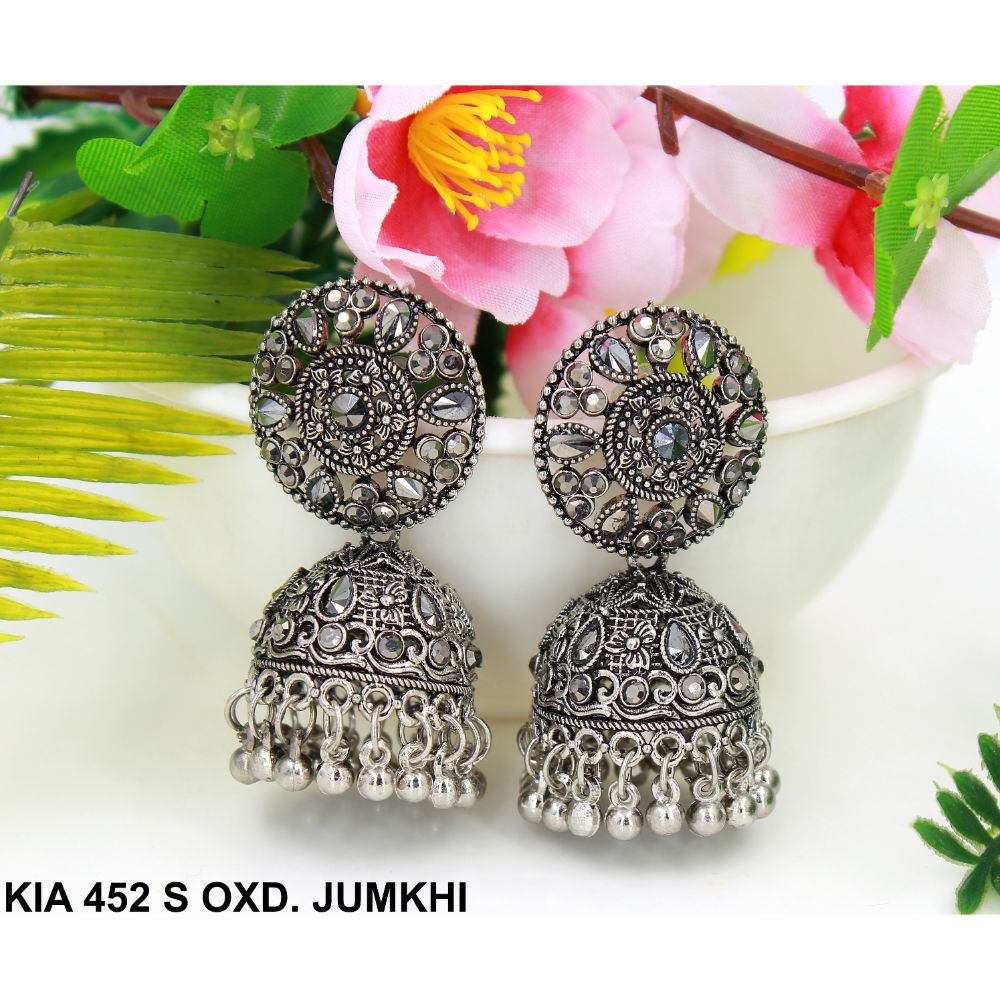Mahavir Silver Plated Jhumki Earrings  - KIA Jumkhi 452