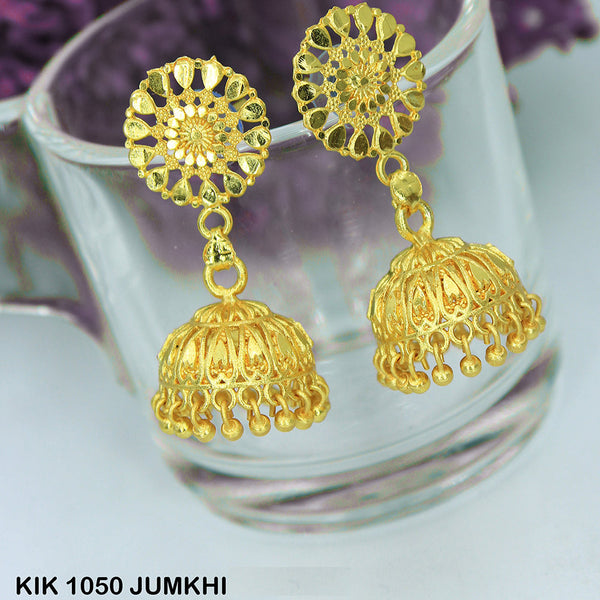 Mahavir Dye Gold Jhumki Earrings